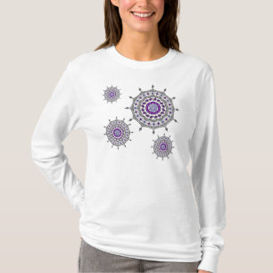 Mehndi-Fantasie-Silbernes Leichtes Damenhemd T-Shirt