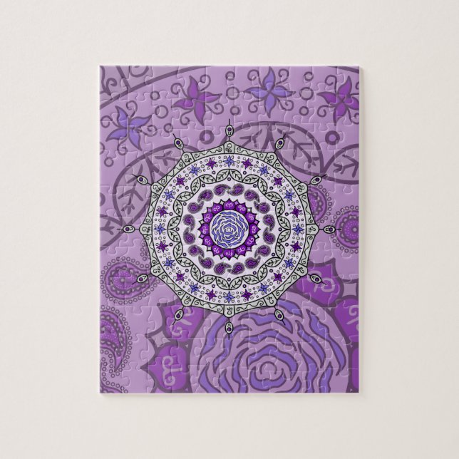 Mehndi-Fantasie-Silberpuzzle (Vertikal)