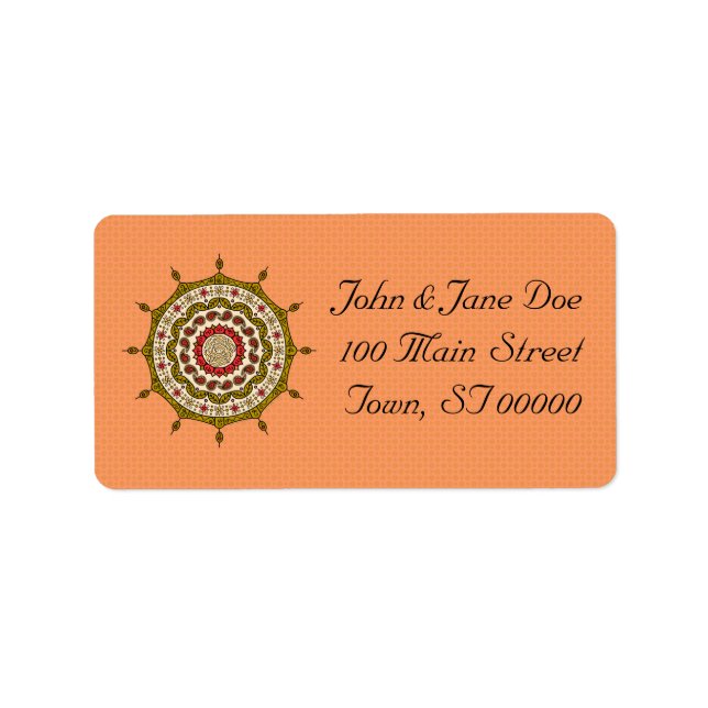 Mehndi Fantasy Gold Address Label Adressaufkleber (Vorne)