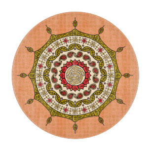 Mehndi Fantasy Gold Glass Cutting Board Schneidebrett