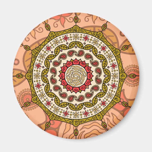 Mehndi Fantasy Gold Magnet (Vorne)