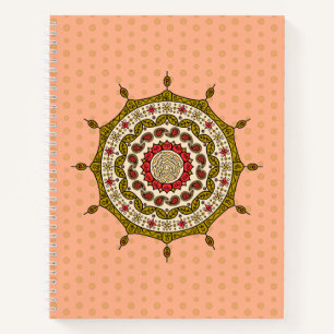 Mehndi Fantasy Gold Spiral Notebook Notizbuch