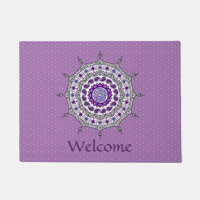 Mehndi Fantasy Silver Doormat Fußmatte (Vorderseite)