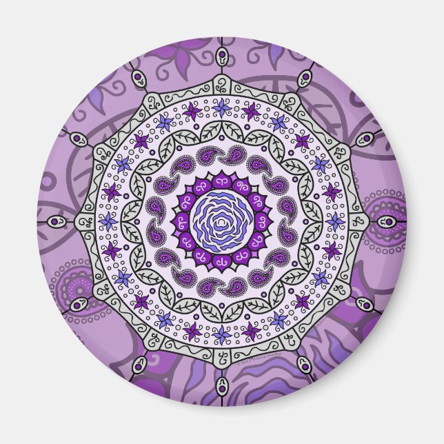 Mehndi Fantasy Silver Magnet (Vorne)