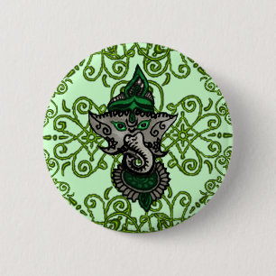Mehndi Ganesha Button