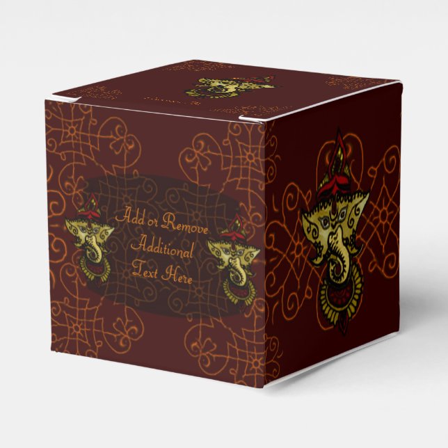 Mehndi Ganesha (rot) Geschenkschachtel (Vorderseite)