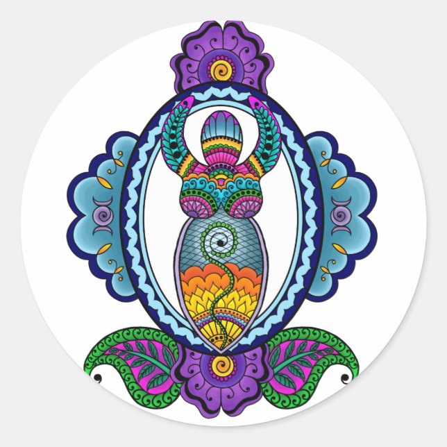 Mehndi Goddess Stickers (Vorderseite)