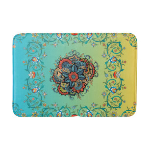 Mehndi Green Floral Art, unendlicher Splendor Badematte