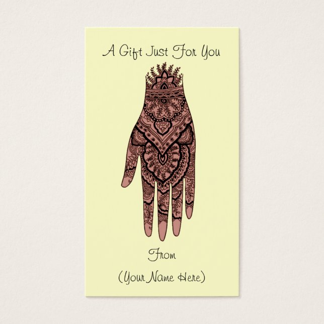 Mehndi Hand Design Personalisierte Geschenkkarte T (Vorderseite)
