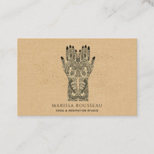 Mehndi Henna mains Yoga Studio Carte de visite