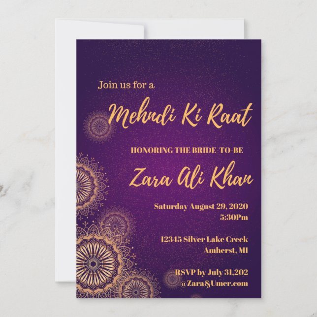 Mehndi Henna Party Invitation (Devant)