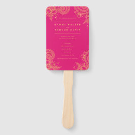 Mehndi Henna Wedding Programm Hand Fan Fächer