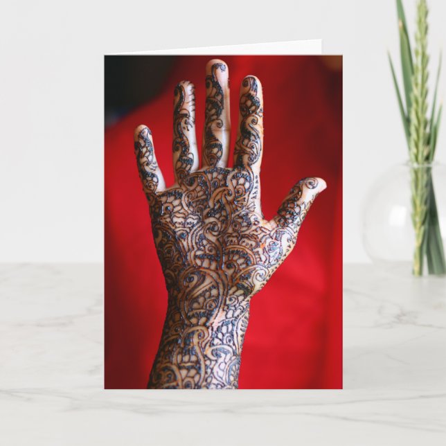 Mehndi Hennastrauchhand Karte (Vorderseite)