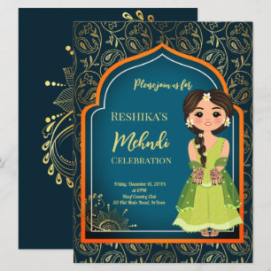 Mehndi indische arabische Musterdesign tealgrün