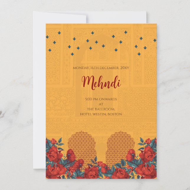 Mehndi invitation Le mariage indien numérique invi (Devant)