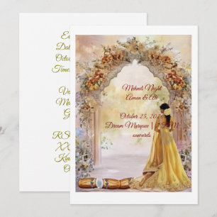 Mehndi-Nacht-Einladungskarte 2026 Mughal Floral Einladung