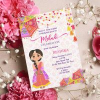 Mehndi niedliche indische Henna Brautschirm Rosa