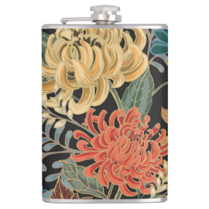 Mehndi-Ornamentfliese: Ethnisches nahtloses Design Flachmann