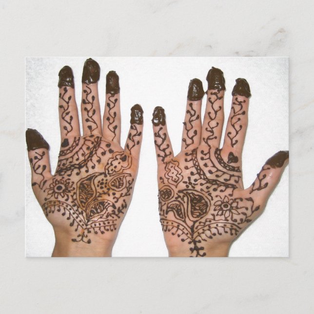 Mehndi-Party Einladung Postkarte (Vorderseite)