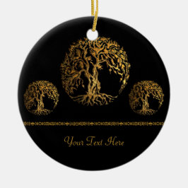 Mehndi Tree of Life (Gold) Keramik Ornament