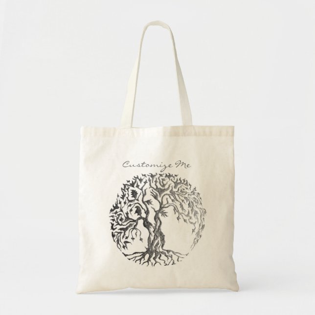 Mehndi Tree of Life (Henna) (Silber) Tragetasche (Vorne)