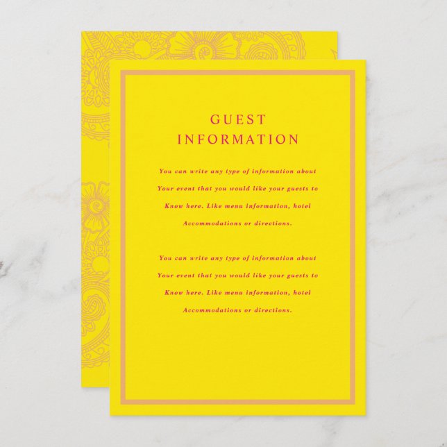 Mehndi Wedding Insert (Vorne/Hinten)