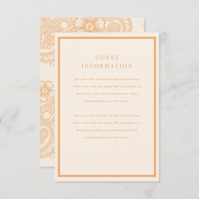 Mehndi Wedding Insert (Vorne/Hinten)