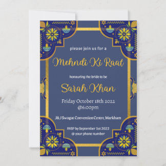 Mehndi Wedding Invitation Einladung