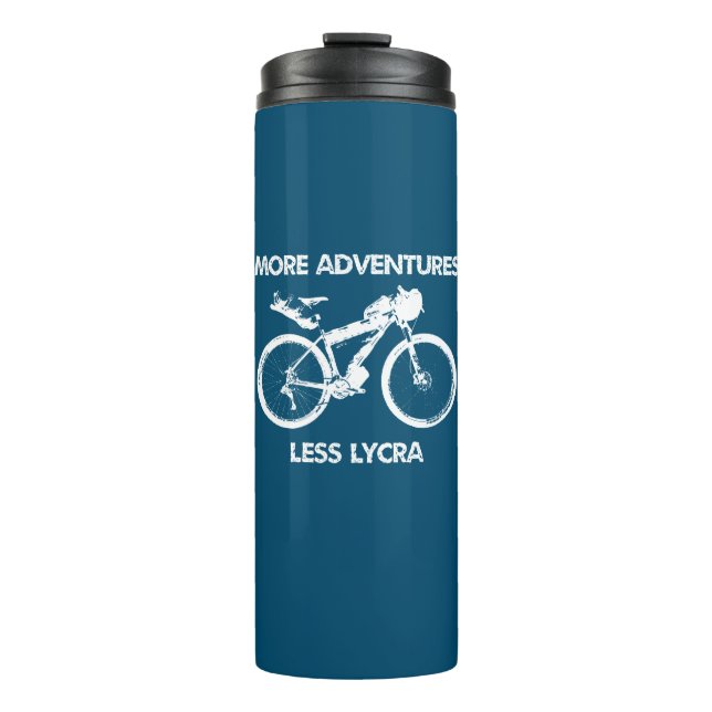 Mehr Abenteuer weniger Lycra Bikepacking Thermosbecher (Vorderseite)