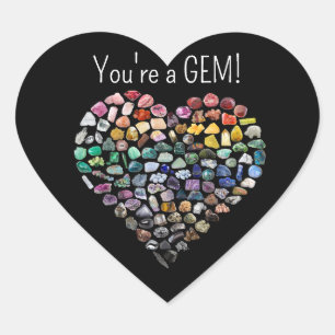 mehr als 100 Kristalle Gems Minerals Valentinstag Herz-Aufkleber