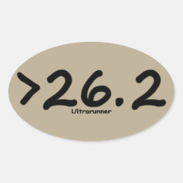 mehr als 26.2 Ultrarunner (4)Aufkleber braun Ovaler Aufkleber