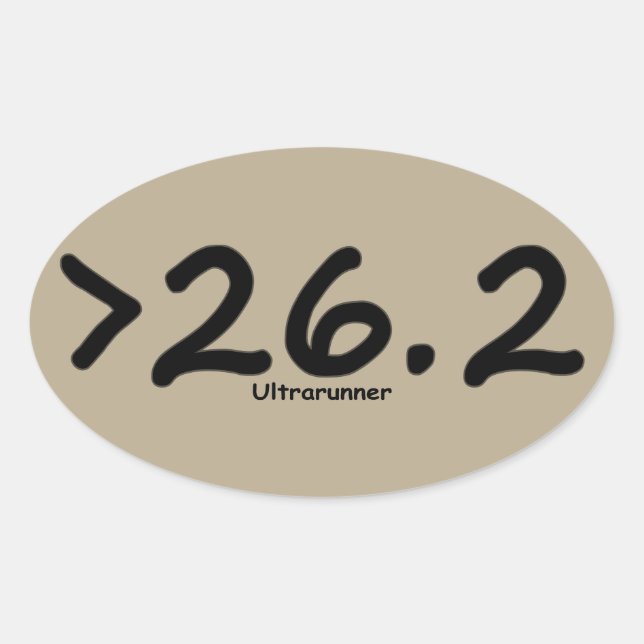 mehr als 26.2 Ultrarunner (4)Aufkleber braun Ovaler Aufkleber (Vorderseite)