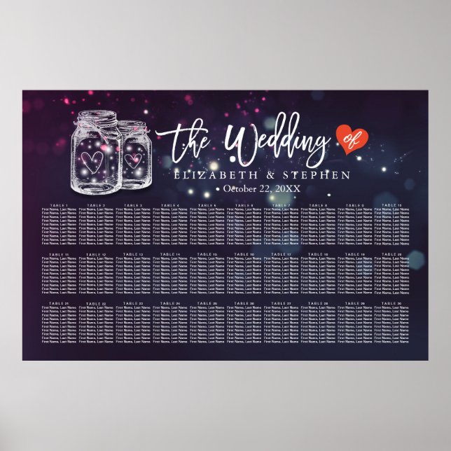Mehr als 30 Tische Hochzeitskronensichter Mauerwer Poster (Vorne)