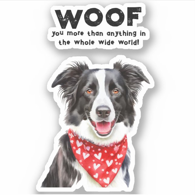 Mehr als Border Collie Heart Bandana Aufkleber (Vorderseite)