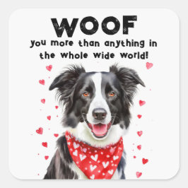 Mehr als Border Collie Heart Bandana Quadratischer Aufkleber