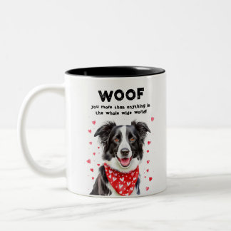 Mehr als Border Collie Heart Bandana Zweifarbige Tasse
