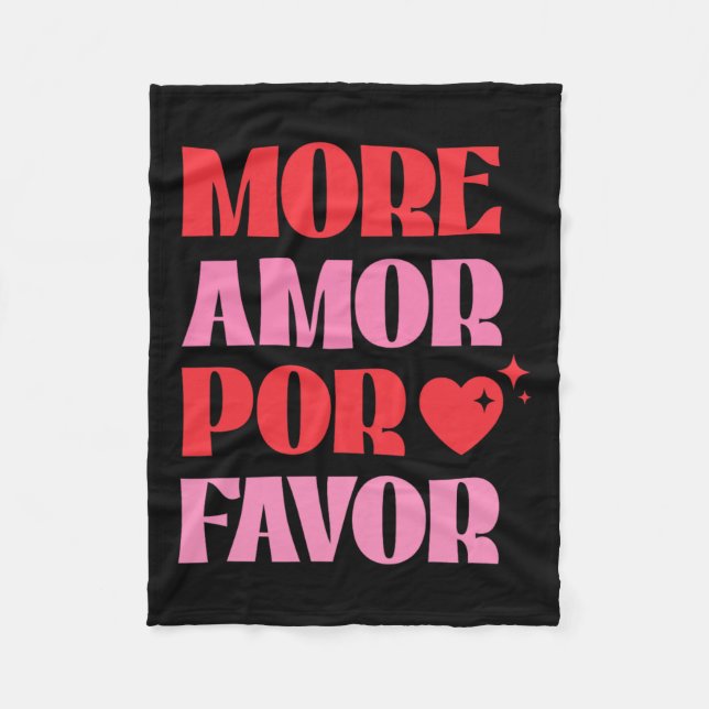 Mehr Amor Pour Gefallen Retro Liebe Valentine Ästh Fleecedecke (Vorderseite)