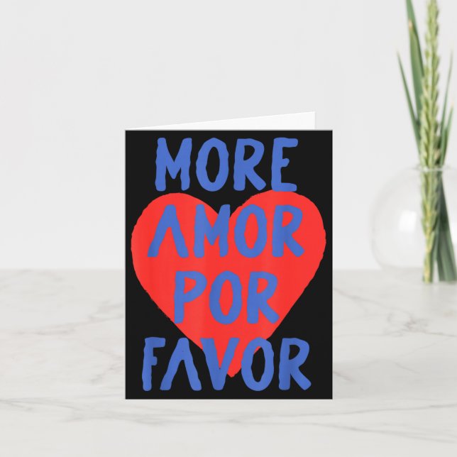 Mehr Amor R Gefallen Rotes Herz Süß Spanische Lieb Karte (Vorderseite)