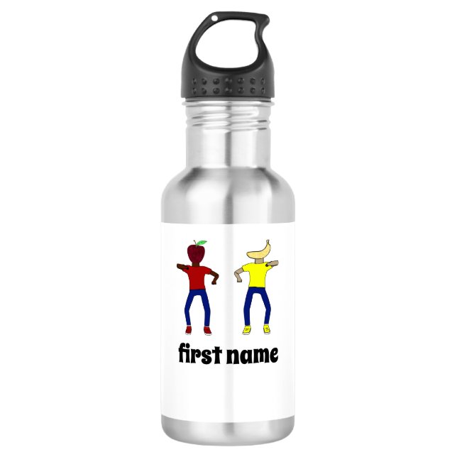 Mehr Äpfel und Bananen Weiß Personalisiert 18 oz. Edelstahlflasche (Vorderseite)