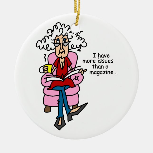 Mehr Ausgaben als ein Magazin-Spaß Keramikornament (Vorne)