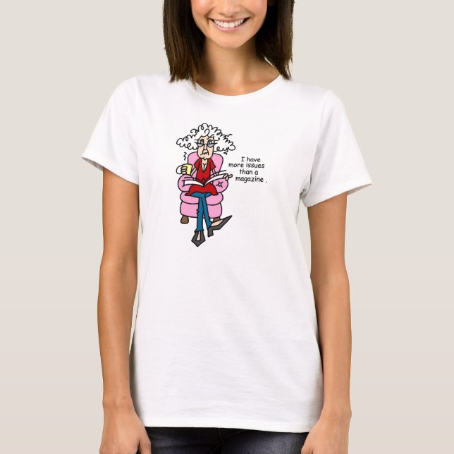 Mehr Ausgaben als ein Magazin-Spaß T-Shirt (Vorderseite)