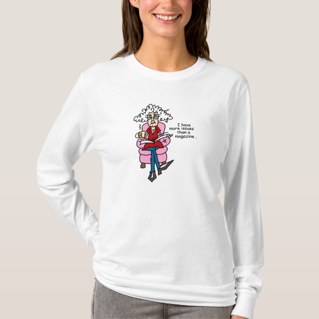 Mehr Ausgaben als ein Magazin-Spaß T-Shirt (Vorderseite)