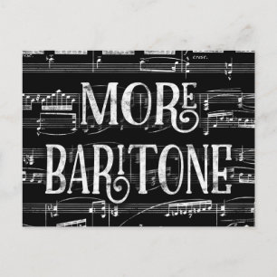 Mehr Baritone Chalkboard - Schwarz-weiß Sänger Postkarte