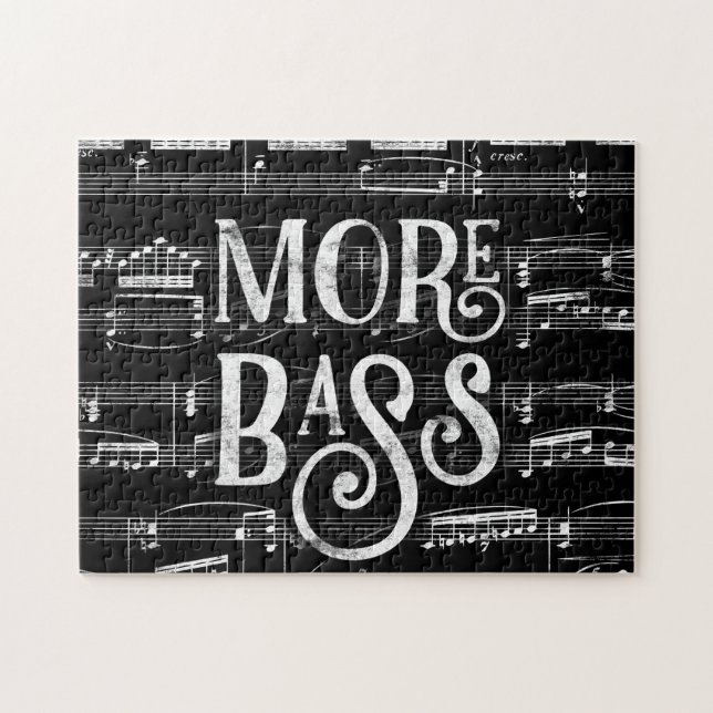 Mehr Bass Chalkboard - Schwarz-weiße Musik (Horizontal)
