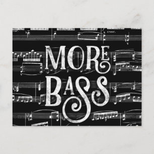 Mehr Bass Schultafel - Schwarz Weiße Musik Postkarte
