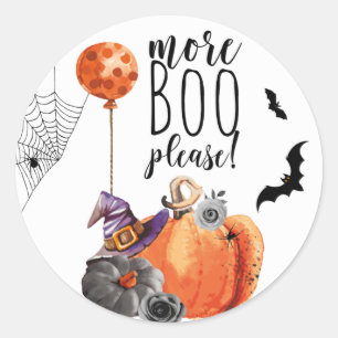Mehr Boo Bitte Wassercolor Pumpkin Runder Aufkleber