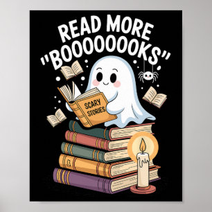 Mehr Booooooks lesen Gespenst Lesen Halloween Kuns Poster
