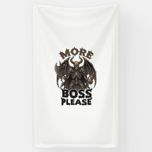 Mehr Boss Bitte Halloween-Dämon-Skelett-Axt-Stunde Banner