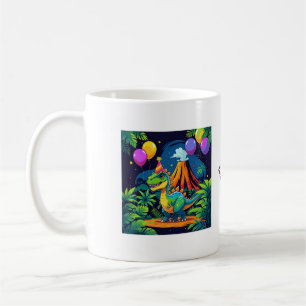 Mehr Brüllen, Weniger Sorgen – Editierbarer Dinosa Kaffeetasse