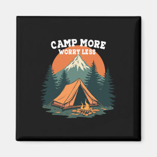 Mehr campen, weniger Sorgen Camping-Retro-Design  Magnet